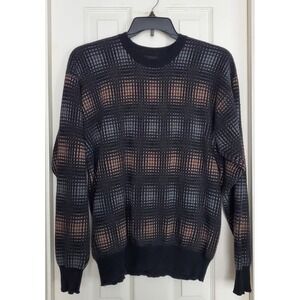 Mac Alan Made in Scotland 100% Pure Cashmere Men Sweater Size L Plaid